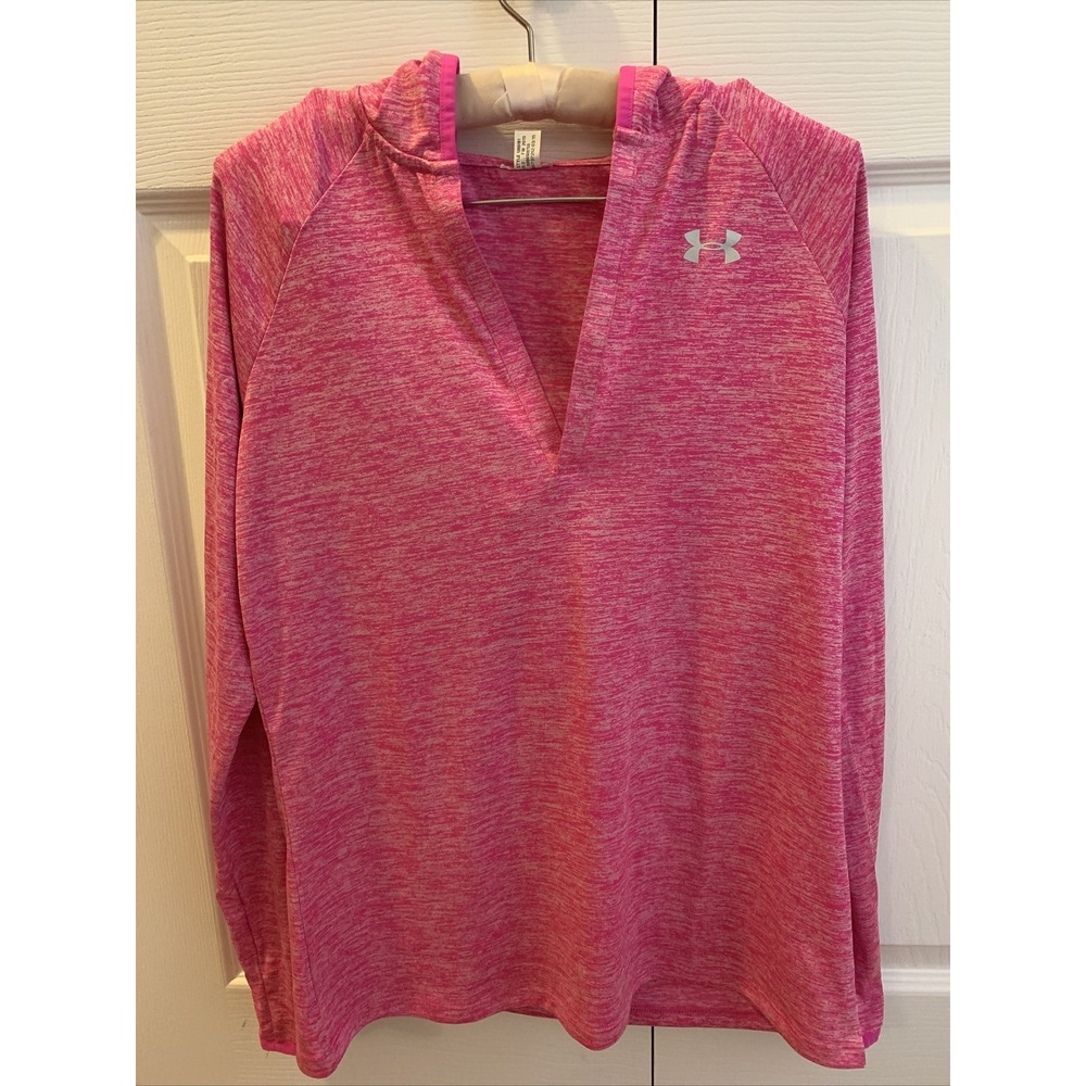 under armour Small Pinkish Hooded Sweatshirt 100% Polyester Long Sleeves